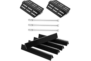 GRILLFLAME Genesis E310 7621 Flavorizer Bars 65505 Heat Deflector Burner Replacement Parts for Weber Genesis 300 Grill Parts E-310 E-330 S-330 S-310 E-320 S-320 with Front Control Flavor Bars Burner Covers