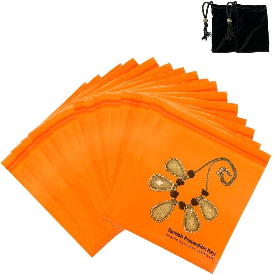 A-ONE Tarnish Prevention VCI Bags with Resealable Lock Seal Zipper, Rust Prevention Zip Lock Bags, Rust Proof Zipper Bags