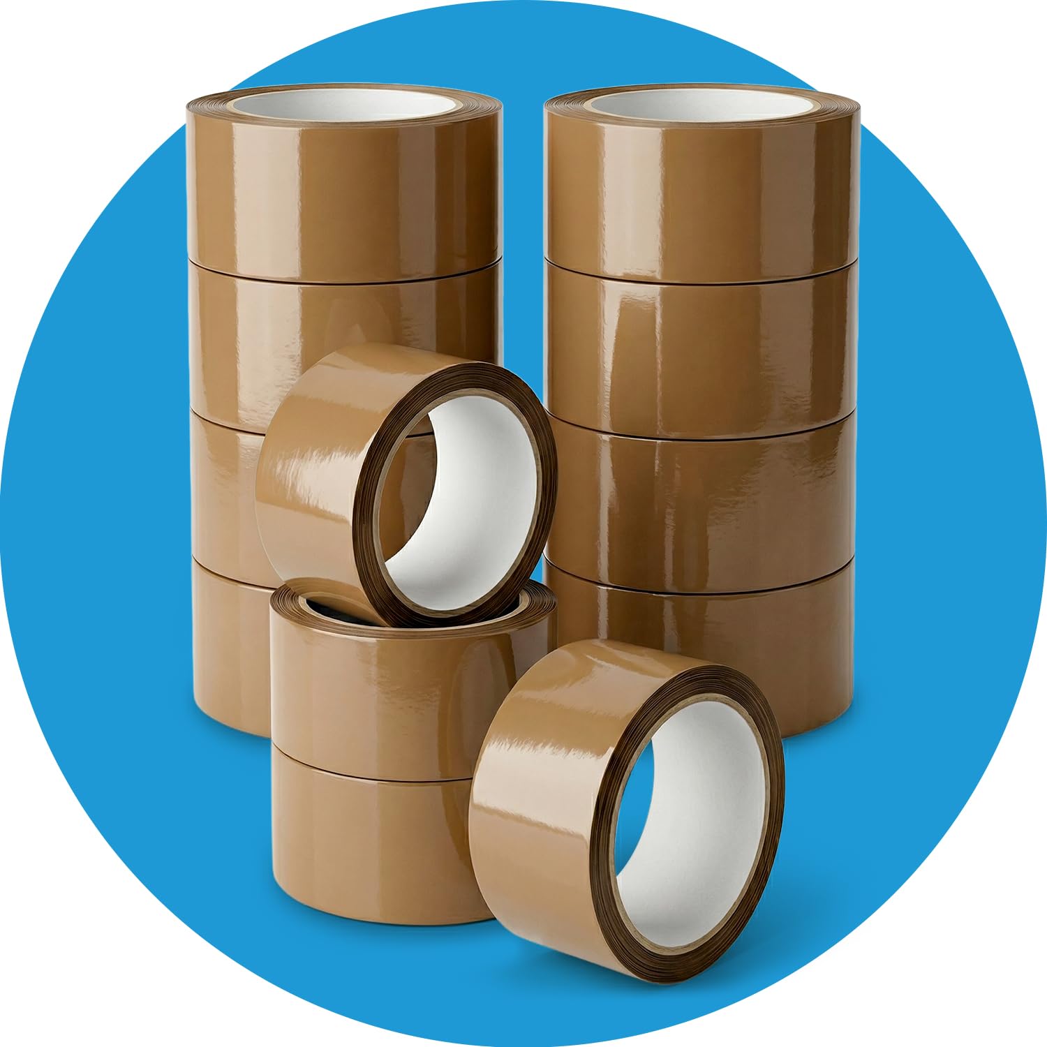 Stick Well Packaging Tape, Heavy Duty Brown Parcel Tape 12 Rolls With Low Noise - 48mm X 66m, Secure Sticky Brown Tape For Box Packaging, Moving Boxes, Packing Tape Strong For Moving House (12 rolls)