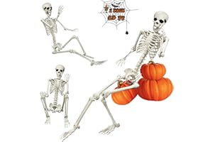 UMEELR 5.9FT Full Size Skeleton, Life Size Poseable Skeleton for Halloween Outdoor Decoration
