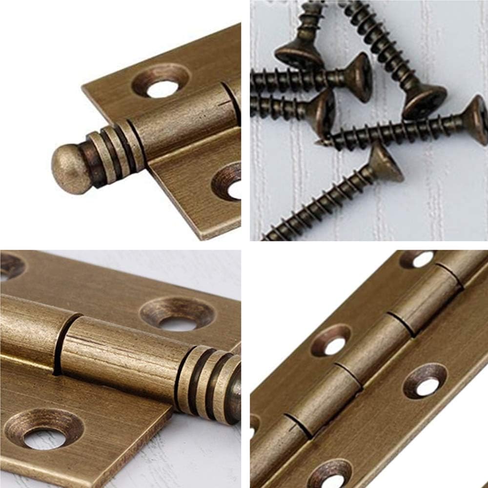 2Pcs Folding Butt Hinges Furniture Hardware Door Hinge Antique Pure Brass Hinges for Cabinet Cupboard Jewelry Box - Image 4