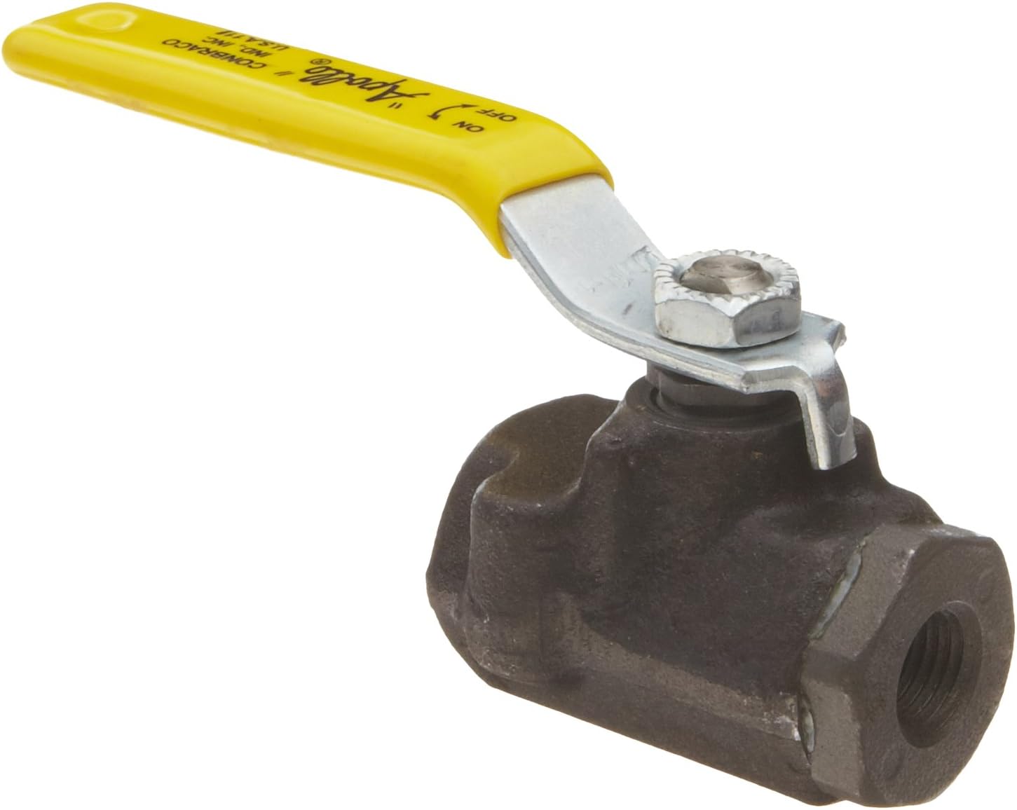 Apollo 73A-140 Series Carbon Steel Ball Valve with Stainless Steel 316 Ball and Stem, Two Piece, Inline, Latch-Lock Lever with Nut, 2" NPT Female