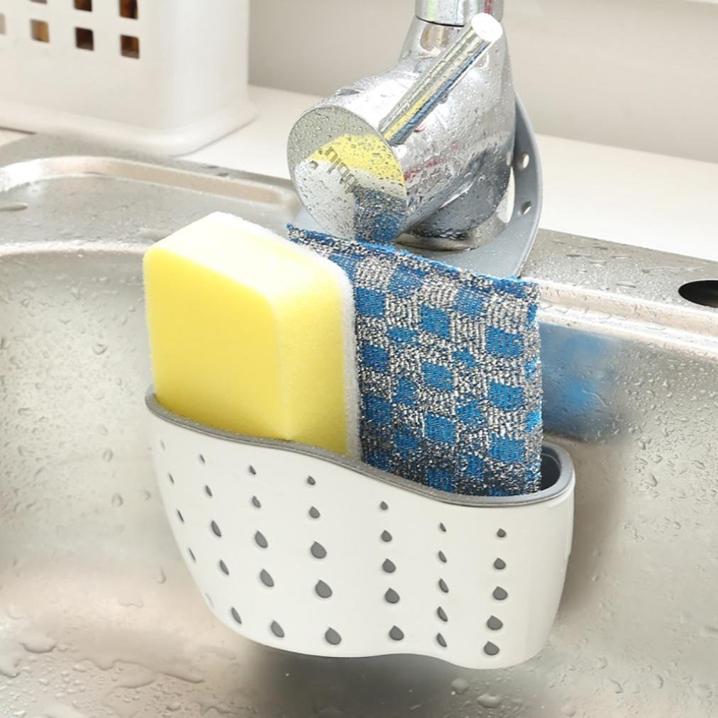 LONIN Organizer Da Rubinetto In Acciaio | Porta Spugna E Sapone Per Cucina, Nero