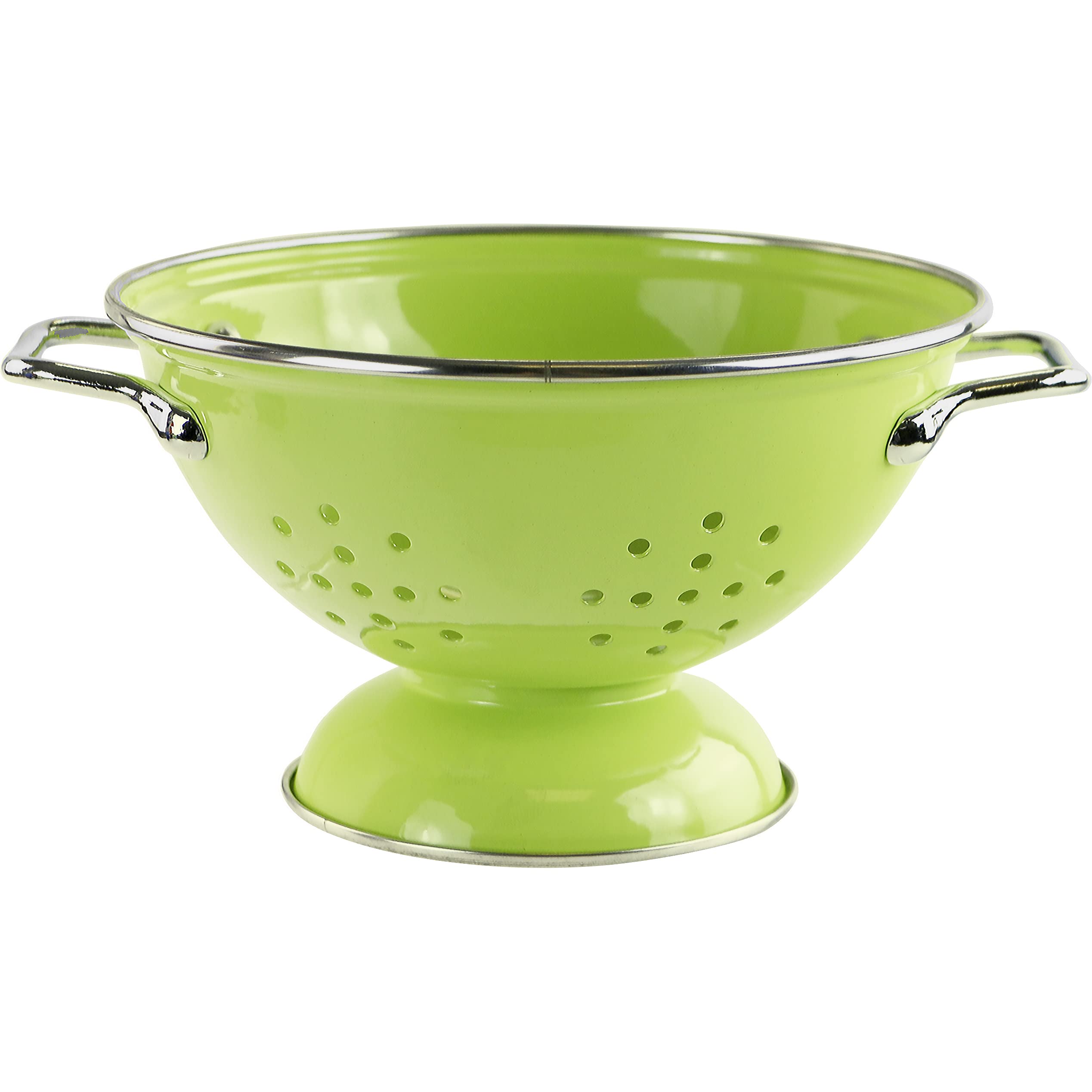 Reston Lloyd 18901 Calypso Basics 1 Quart Colander, Enamel/Stainless Steel Rims, Lime