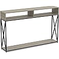 Safdie & Co. - Dark Taupe Farmhouse Entry Table with 2 Open Shelves, Console Tables for Entryway, Use As Doorway Table, Hallway Desk, or Accent Furniture for Decorating Foyer, 26 x 10 x 23 Inches