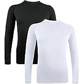 Runceptual Boys' Girls' Compression Shirt Long Sleeve Moisture Wicking Sports Baselayer for Youth Football Baseball