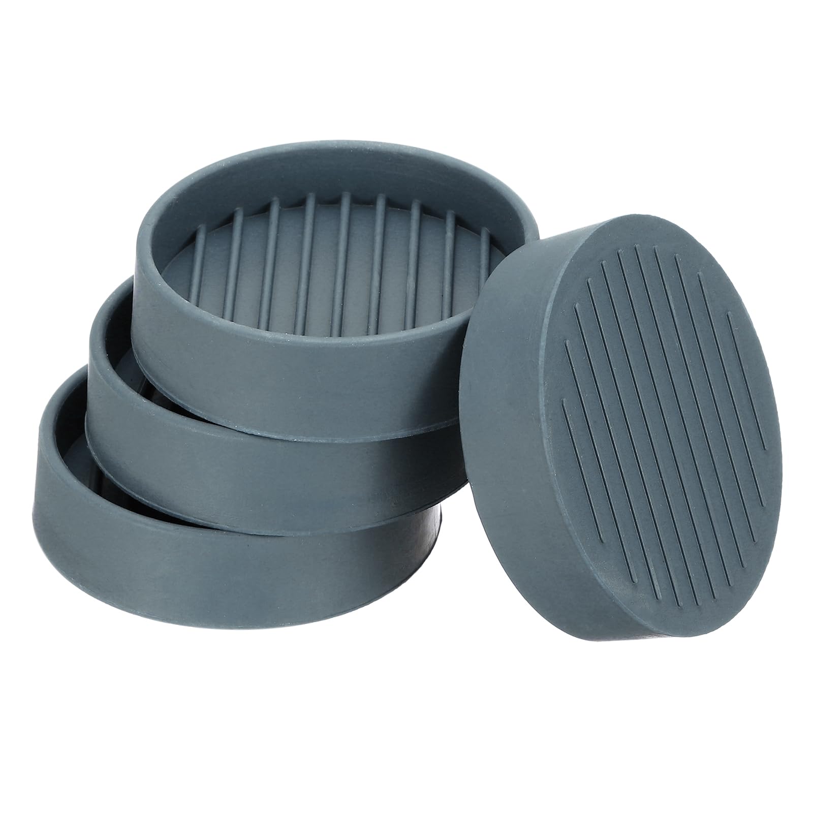 PATIKIL 2.3 Inch Rubber Furniture Pads, 4 Pack Non-Slip Furniture Coasters Round Anti Skid Caster Cups Furniture Feet Cup Floor Protectors for Bed Couch Stoppers, Gray