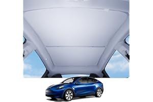 Motrobe 2024 Tesla Model Y Sunshade Roof [No Gaps No Sagging] Nano Ice Crystal Coating Glass Roof Sun Shade Heat Insulation UV Blocking Foldable Glass Sunroof Cover Model Y Accessories 2020-2024 Gray
