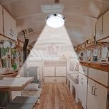 JUTTAUTO 12V RV Interior Light Ceiling LED with On/Off Switch Chrome Surface view 7