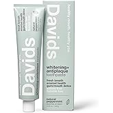 Davids Natural Toothpaste, Whitening, Antiplaque, Fluoride-Free, SLS-Free, Xylitol, Peppermint Oil, 5.25 OZ, Tube Roller Incl