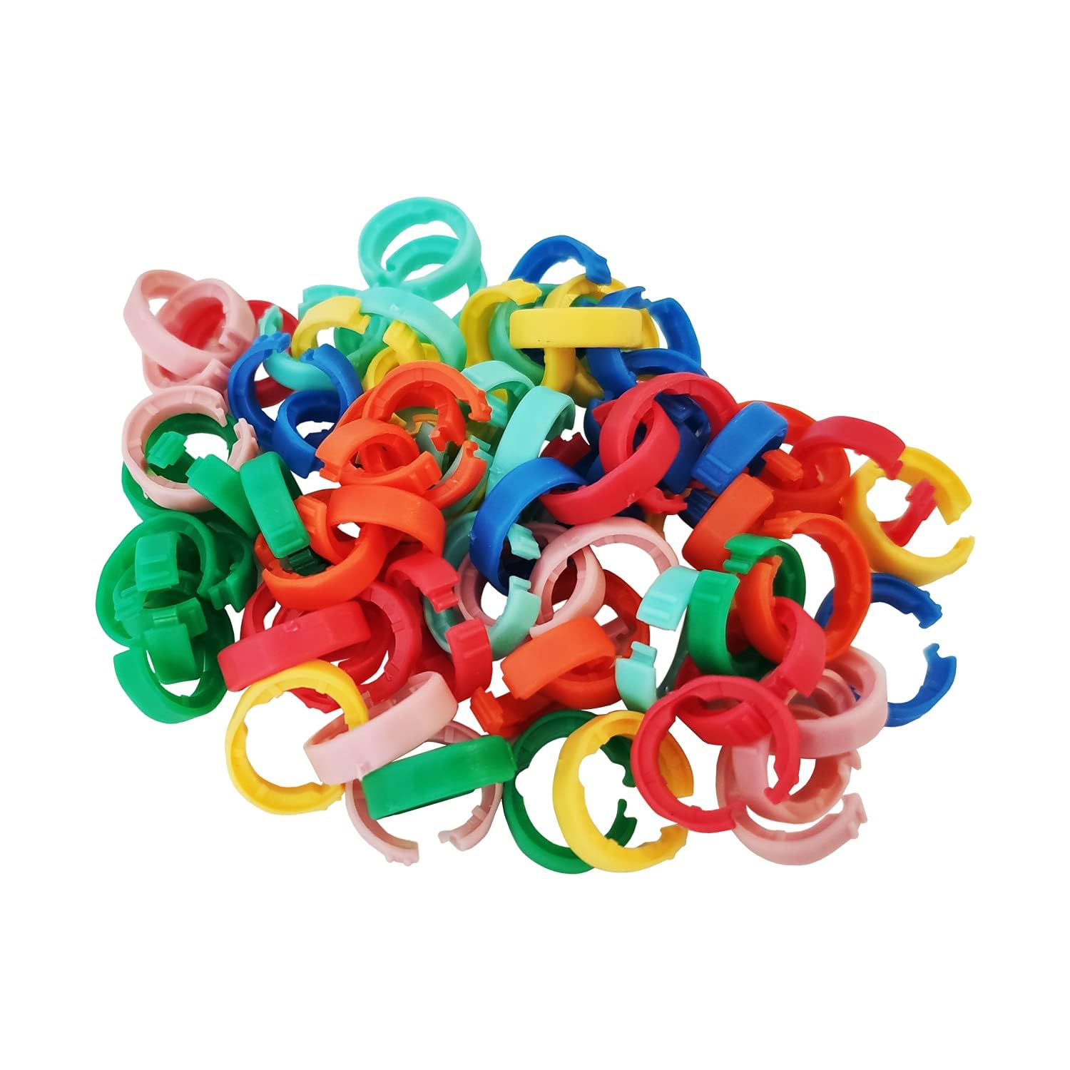 LINKUP - Cat7 30AWG Cable Identifier Coloured Rings - Assorted 7 Colours 10 pcs each (70 Pack)