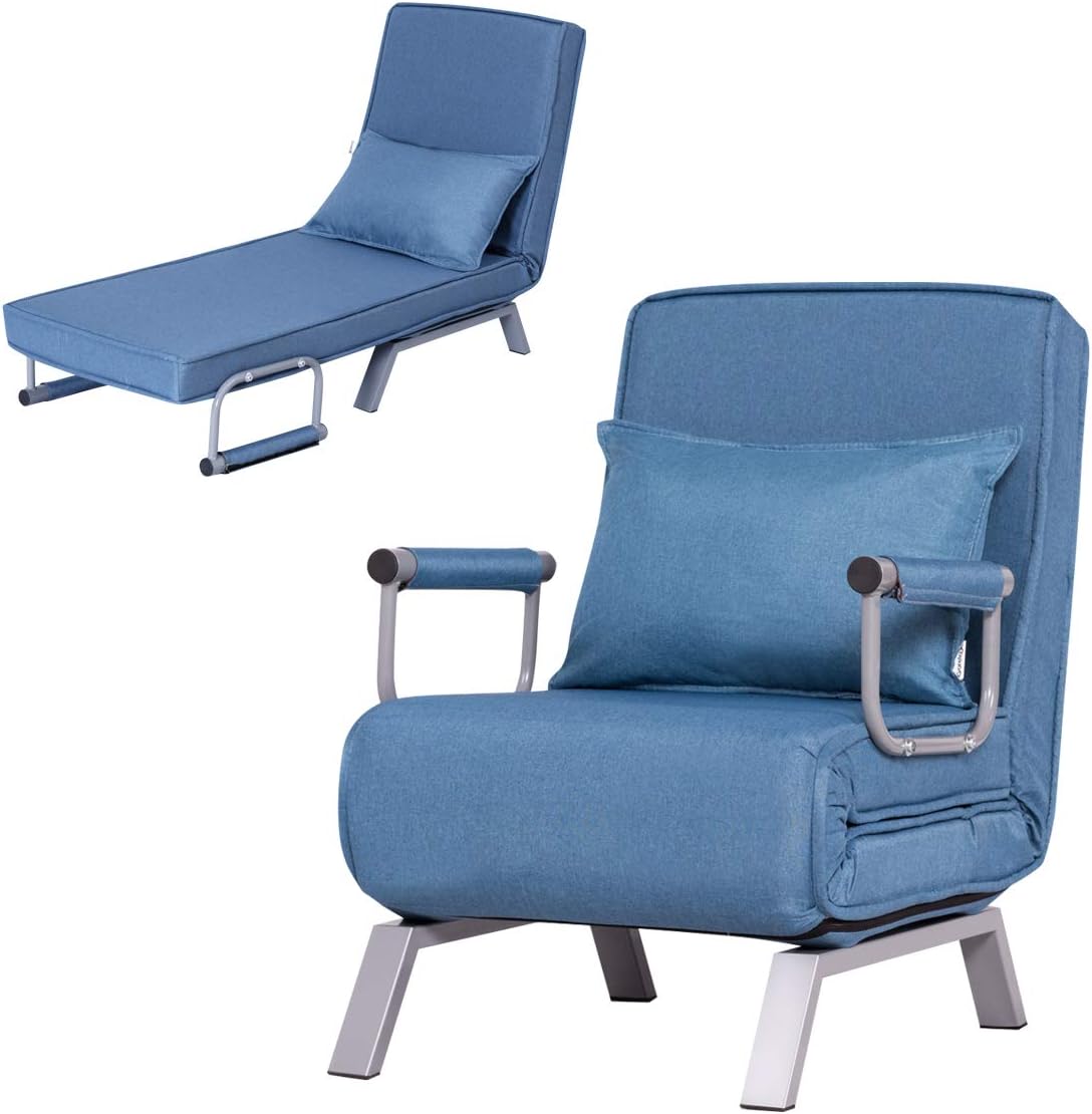 DREAMADE Schlafsofa klappbar, Sofa mit Bettfunktion, Klappsessel