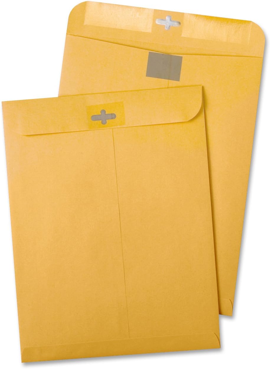 Quality Park Postage Saving Clear-Clasp Envelopes, 10 inches x 13 inches, Kraft, 100 Count (43768) : Office Products