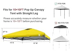 10x10 Pop Up Canopy Replacement Top Cover with Air
