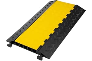 VEVOR 5 Channel Rubber Cable Protectors Extreme Cable Ramps 66000lbs Heavy Duty 5 Slots Protective Cable Wire Cord Ramp Drive