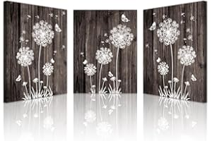 Lapremoly 3 Piece Framed Canvas Art Prints Large Wall Art for Living Room Canvas Wall Decor for Bedroom Modern Office Wall Decor Vintage Dandelion Paintings Ready to Hang Pictures Home Decorations