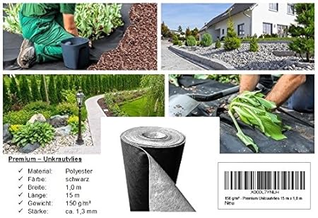 150 g/m² - Premium Unkrautvlies 15 m x 1,0 m