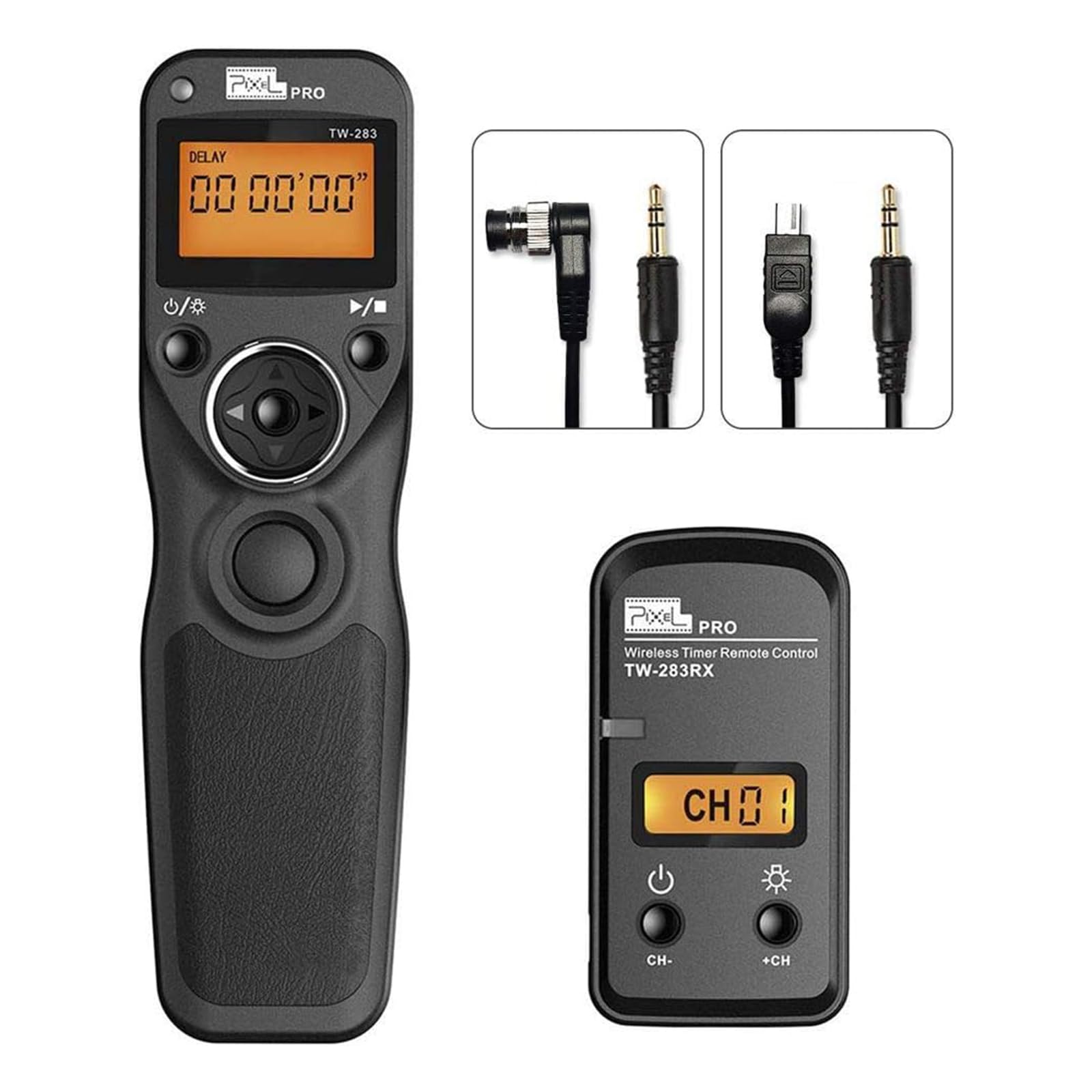 Remote Shutter Release Camera Wireless Remote Control with 2 Connecting Cables DC0/DC2, Pixel TW-283 Shutter Release Cable Timer Compatible for Nikon Cameras, 80M+ Remote Distance