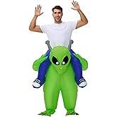 anroog Inflatable Alien Costume for Adult Halloween Blow Up Costumes Ride on Alien Suit For Men Women Funny Cosplay Party
