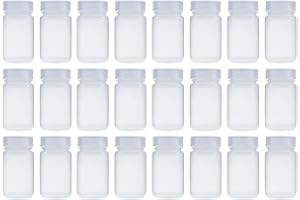 LUERFLEX 125ML 4OZ Nature Wide Mouth PP Plastic Reagent Bottles with Caps Pack of 24