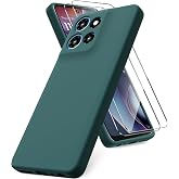 Vansdon for Motorola Moto G 2025 Case-Midnight Green | Soft TPU Liquid Silicone Phone Case with 2 Screen Protectors, Military-Grade Protection Shockproof Slim Phone Cover