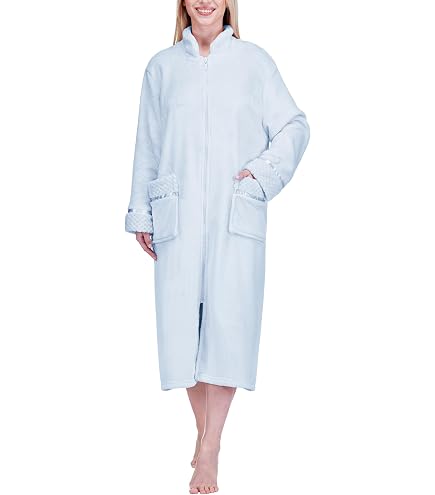 INK+IVY Accappatoio Kimono In Peluche Per Donna Con Tasca - Morbido E Caldo, Con Colletto E Polsini Sherpa, Blu Paisley, Taglia S-M