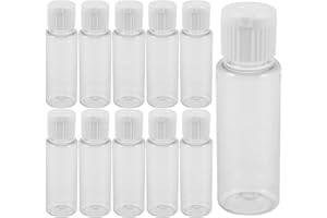NUOBESTY 20pcs 35ml Flip Top Plastic Travel Bottles for Cosmetics, Refillable Cream Dispenser Containers