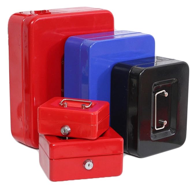 PoundSaver® New Petty Cash Box Money Bank Till Safe Deposit Steel TIN