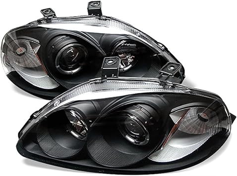 Amazon Com For 1996 1998 Honda Civic Led Halo Ring Black Housing Projector Headlight Headlamp Assembly Driver Passenger Side Automotive