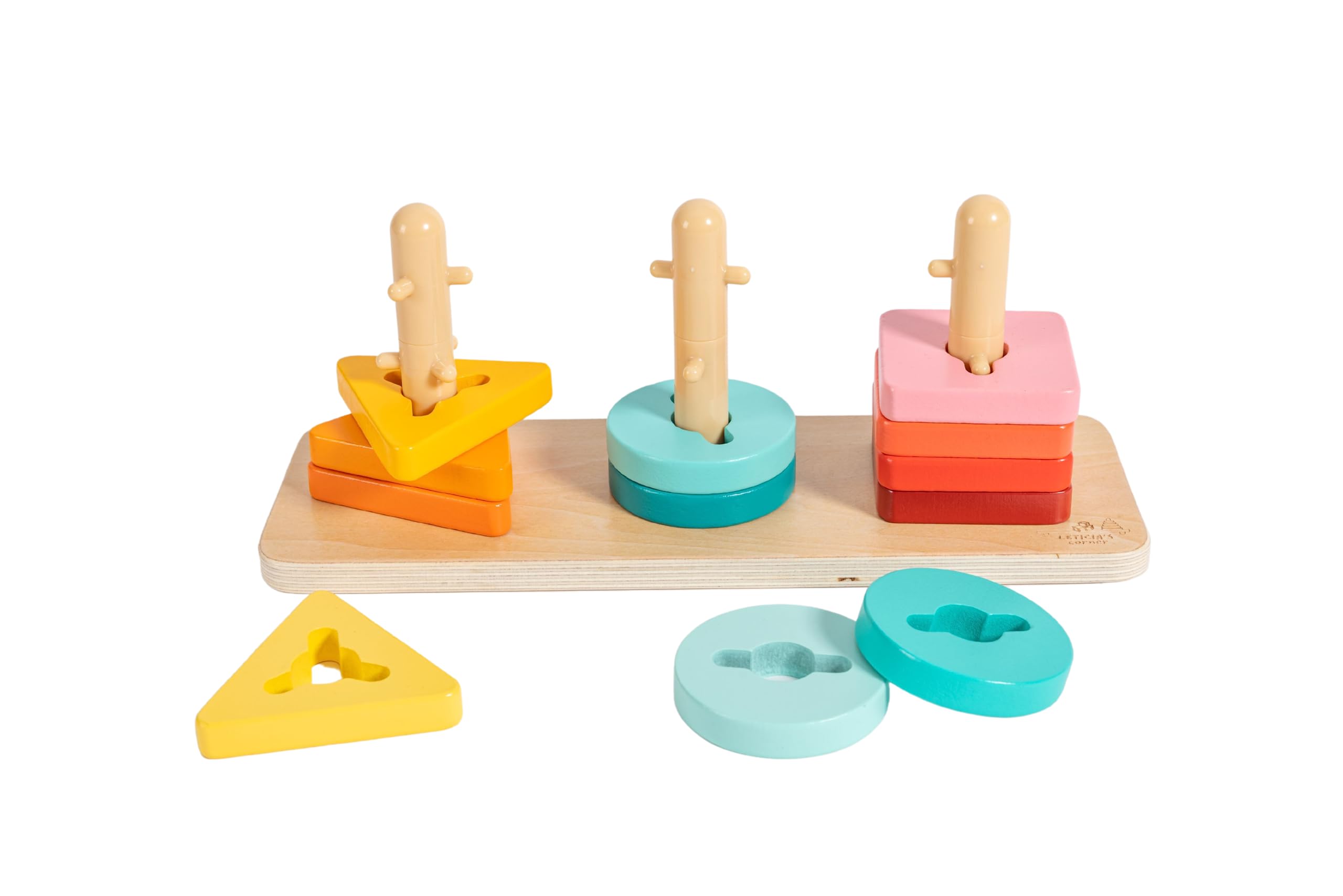 Photo 1 of Montessori-Inspired Stacking, Shapes and Colors Sorting Toys for Toddlers, Twist and Pivot, Problem-Solving and Fine Motor Skills Development, Educational and Learning Toys for 1+ Year Old