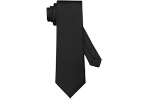 DecTwig Men's Ties Solid Color Formal Neckties 3.15" (8CM) Black Ties For Men