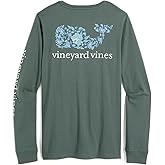 Vineyard Vines Womens Edie Floral Dynamic Whale Fill Long-Sleeve Pocket Tee
