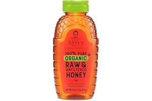 Nature Nate's Organic Pure, Raw and Unfiltered Honey, 16 Ounce