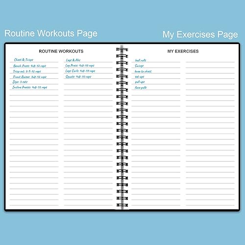 Fitness Planner for Women Men A5 Workout Log Book/Exercise