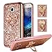 Galaxy J2 Prime, Grand Prime+, Grand Prime Plus Case, Best Share Soft Bumper Glitter Slim Fit Bling TPU Back Cover for Samsung Galaxy J2 Prime, Grand Prime+, Rose Gold-Bowknot Metal Ring Kickstand
