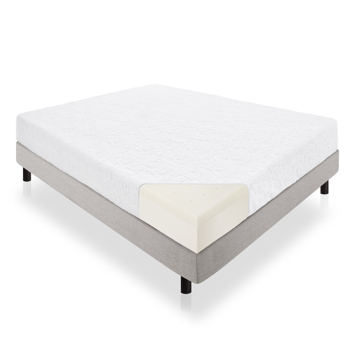 LUCID 10 Inch Latex Foam Mattress Ventilated Latex and CertiPURUS