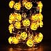 Impress Life Halloween Costume Party Decorations Jack O Lantern Pumpkin String Lights, Funny Face 10ft 40 LEDs Battery Operated with Dimmer, Flicker Remote for Front Porch, Trick or Treat Welcome