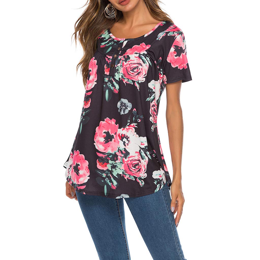 Tops Mujer Verano Flores ❤️Absolute Camisetas Estampadas para