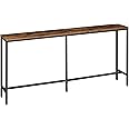 MAHANCRIS Console Table, 70.9" Narrow Long Sofa Table, Entryway Table, Industrial Sofa Table, Behind Couch Table, for Hallway, Living Room, Sturdy and Stable, Easy to Assemble, Rustic Brown CTHR18001Z