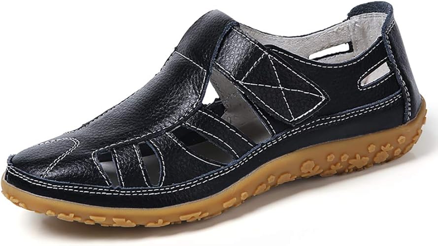 Amazon Sruq サンダル レディース 牛革 美脚 オフィスサンダル コンフォートサンダル 軽量 通気 スリッポン ナースサンダル カジュアルシューズ ファッションサンダル 室内 室外履き Sruq ファッションサンダル