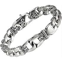 Stunning Men's Bracelet – Silver Finish Foxtail Chain with Fleur