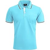 Polo Shirts for Men Short Sleeve Golf Polo with Pockets Moisture Wicking Tennis Shirt Summer Polo T-Shirts