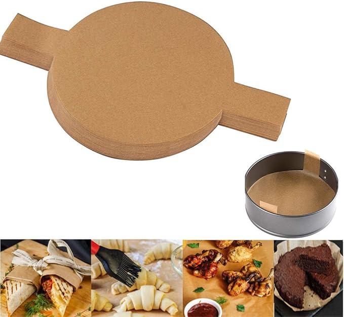 JoyFan 100 Pcs Round Parchment Paper, 6/8 Inch Baking Parchment Circles Rounds Non Stick Baking