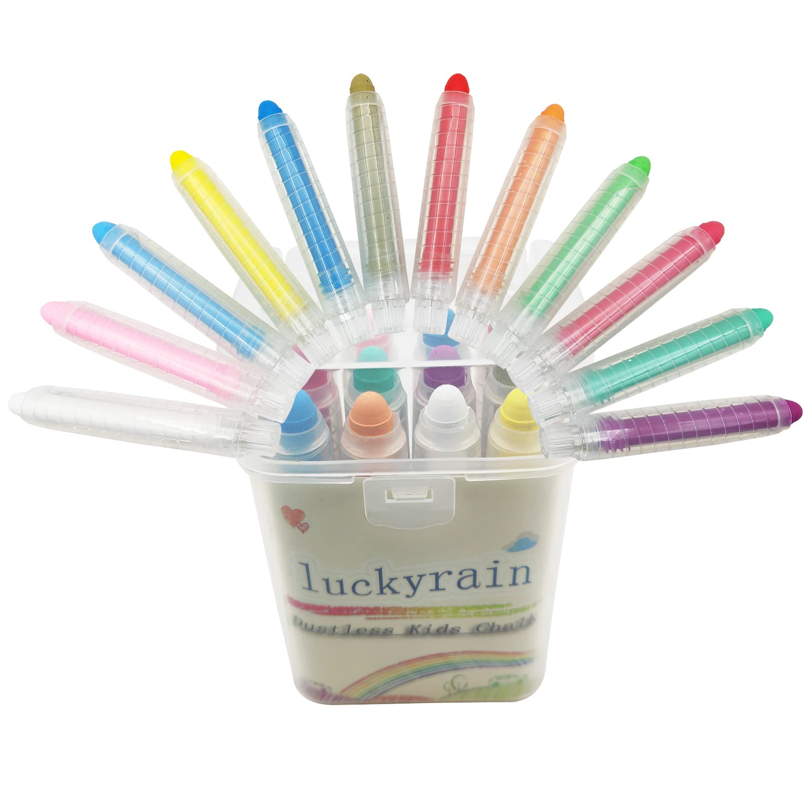 Photo 1 of Non-toxic Dustless Chalk With Holder for Kids Colored Chalk Whiteboard Art Tool for Blackboard Kids Children Drawing Writing,12PCS