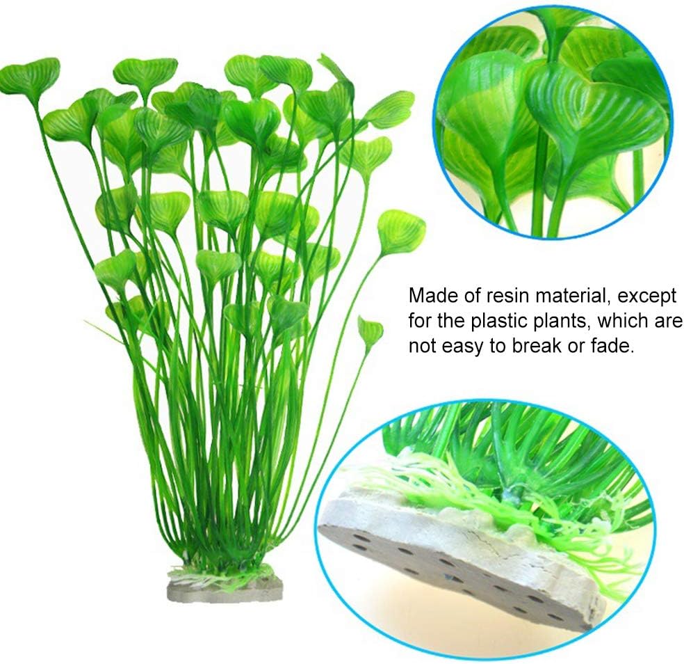 YUIP Aquarium Fish Tank Plastic Plants 2PCS Plastic Artificial Aquarium Ornaments Plants , Creature Aquarium Landscape 15.7(40cm) inch Tall (Wine red,green - Image 4
