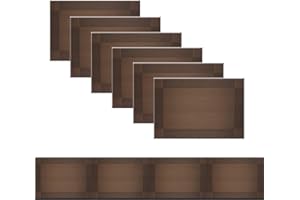 Bright Dream Placemats for Kitchen Table Washable Easy to Clean PVC Placemat Heat-resistand Woven Vinyl Table Mats (1 Table Runner and 6 Placemats, Brown)