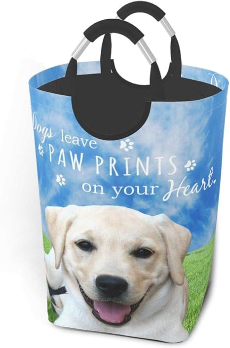 Amazon 犬はあなたの心に足跡を残す ランドリーバスケット 洗濯カゴ 洗濯かご 洗濯ボックス ランドリーかご 大容量 折りたたみ 取っ手付き 防水 収納バッグ おもちゃ収納 旅行 クロークルーム ベッドルーム リビング ランドリー収納 オンライン通販