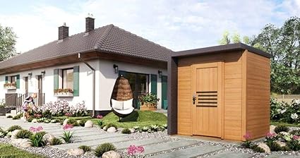 Alpholz Gartenhaus Bratek Aus Massiv Holz Geratehaus Mit 19 Mm Wandstarke Garten Holzhaus Inklusive Montagematerial Gerateschuppen Grosse 202 X 168 Cm Flachdach Amazon De Garten