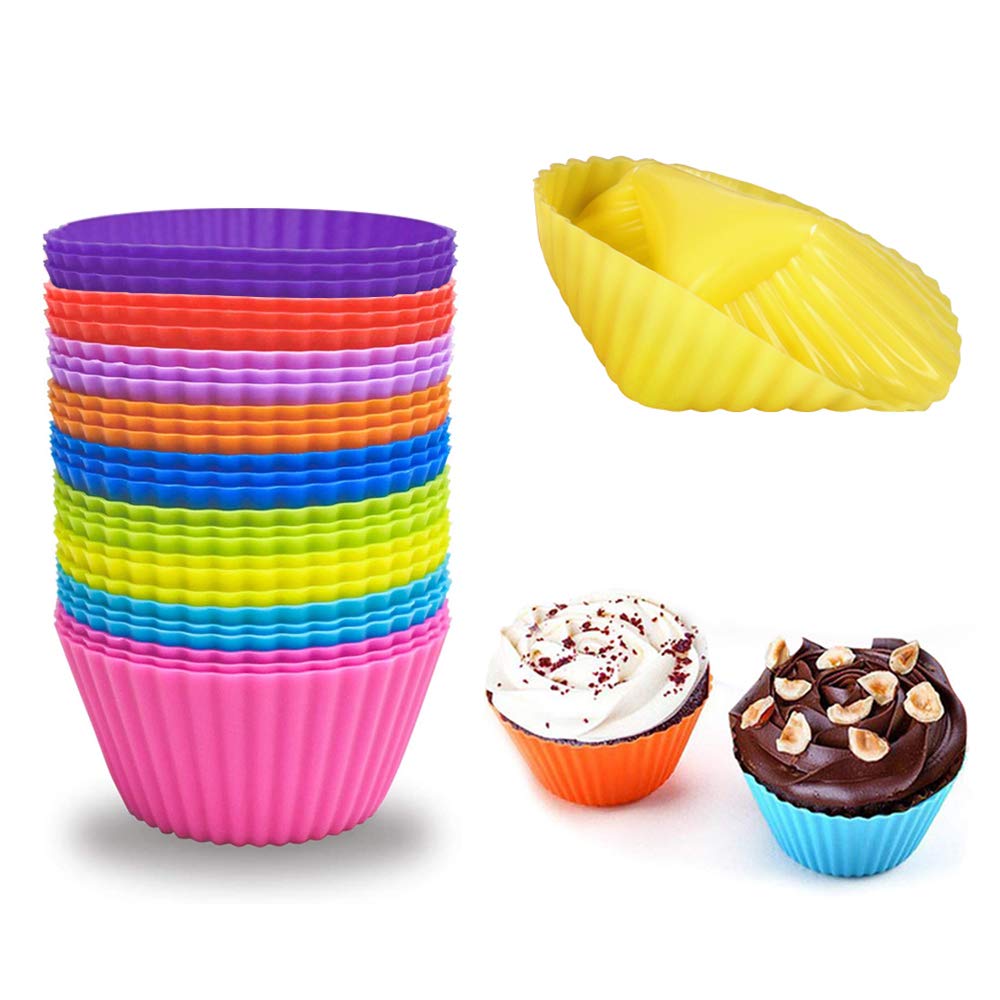 Pack of 27 Silicone Cupcake Baking Cases Reusable Cupcake Molds Muffin Cups