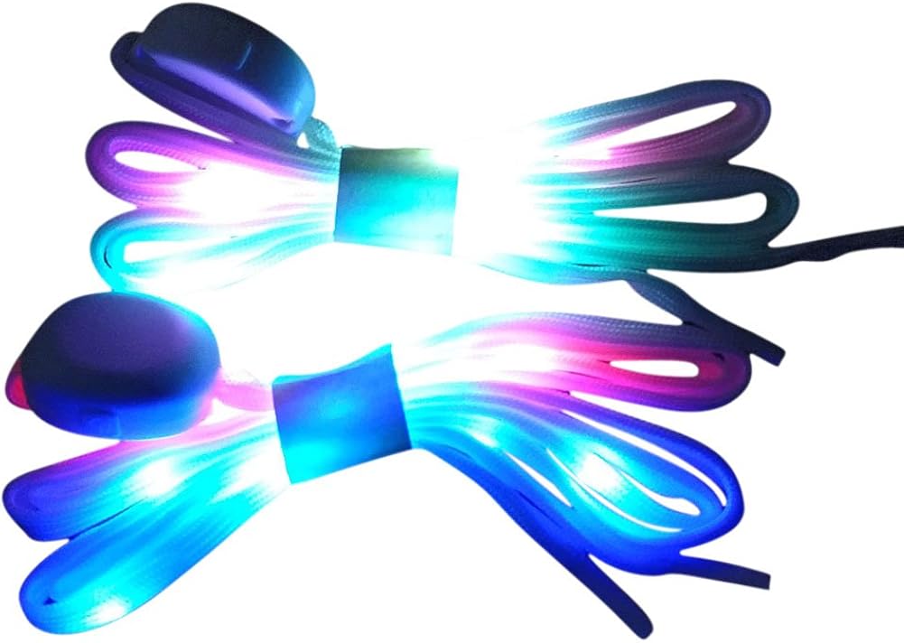 MadeComfy LED Shoelaces Light Up Laces 3 Modes 7 Colors Flashing Colorful Shoestrings: Clothing